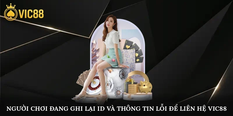 Người chơi đang ghi lại ID và thông tin lỗi để liên hệ vic88